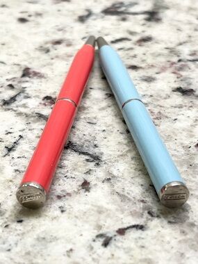 Coach Orange and Blue Retractable Pen Set Plus an Extra Refill Cartridge EUC